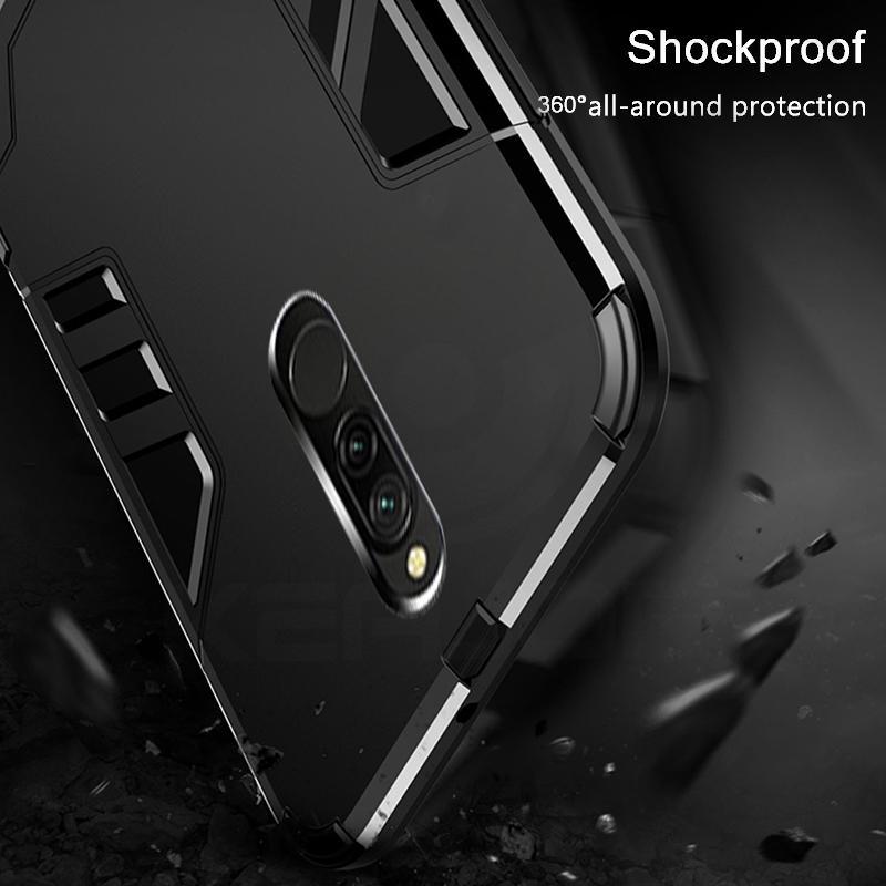 Ốp điện thoại cứng mỏng có đế đỡ chống sốc cho Xiaomi Redmi 8A Redmi8