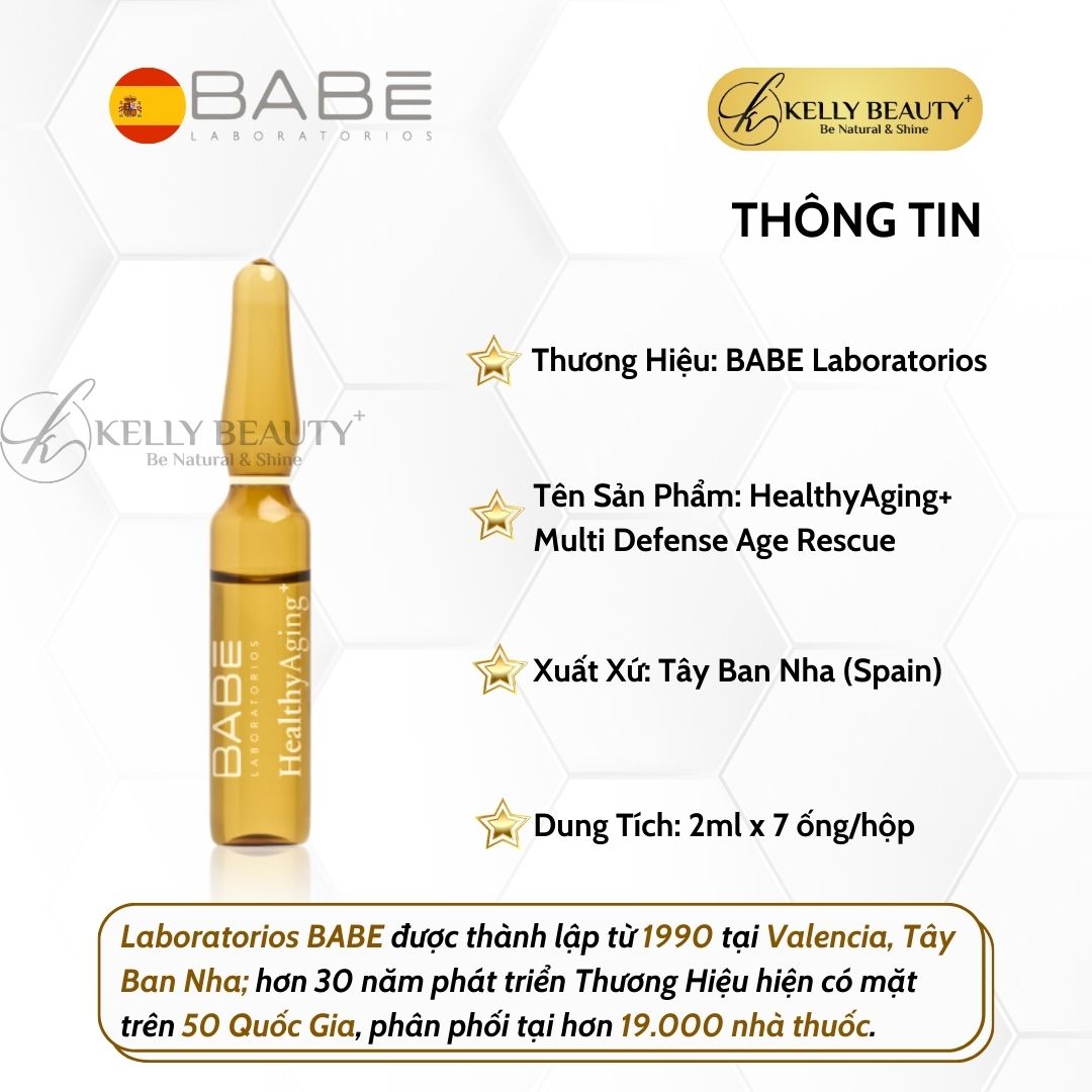 Huyết Thanh Tái Tạo Trẻ Hóa Da BABE HealthyAging Multi Defense Age Rescue Ampoules | Kelly Beauty