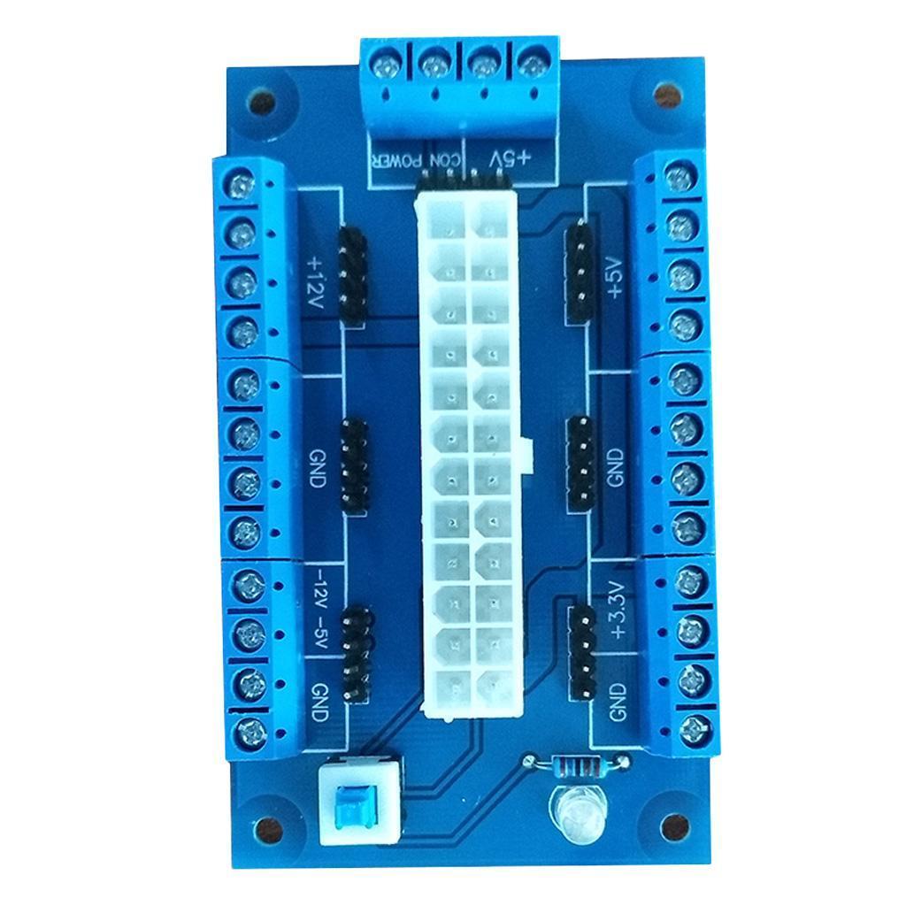 2 Set 24 Pins Benchtop PC Power Board Computer Breakout Module Adapters