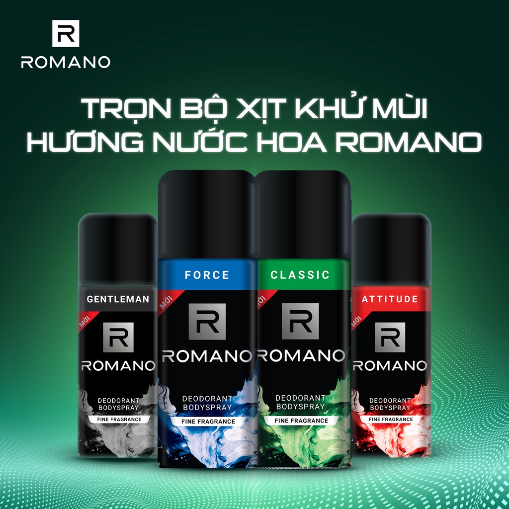 Xịt khử mùi toàn thân Romano Equity 150ml