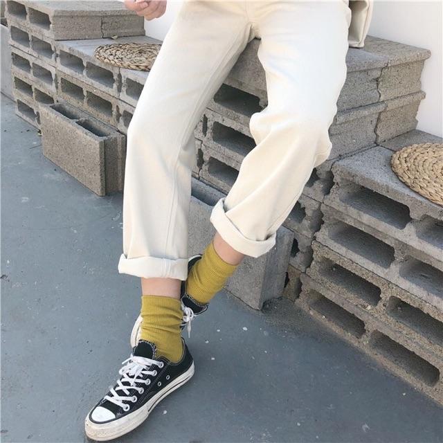 QUẦN BAGGY MÀU BE HÀNG NHẬP QC ULZZANG- ảnh thật shop chụp