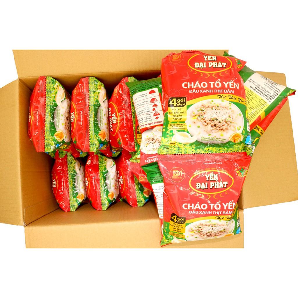 Cháo Tổ Yến Đậu Xanh Thịt Bằm - Yến Đại Phát 4 gói gia vị, ăn liền, tiện lợi, thơm ngon.