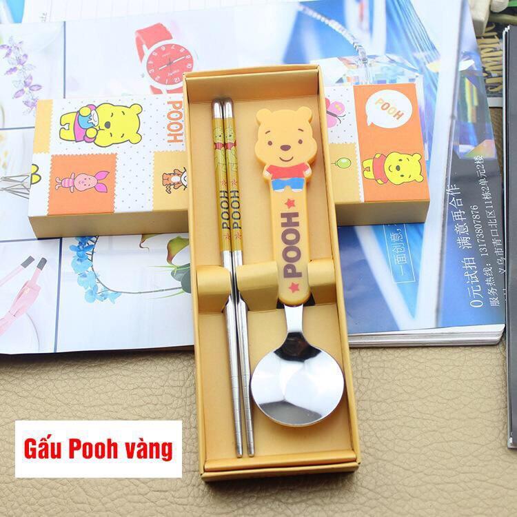 Set thìa đũa inox ăn dặm hoạt hình cho bé