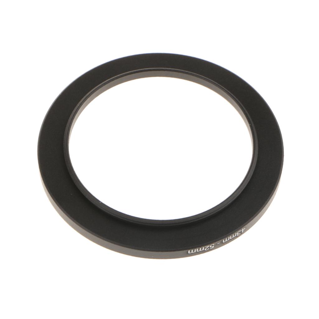 Black Camera Lens Adapter Ring 43mm-52mm Filter Converter Mount for DSLR