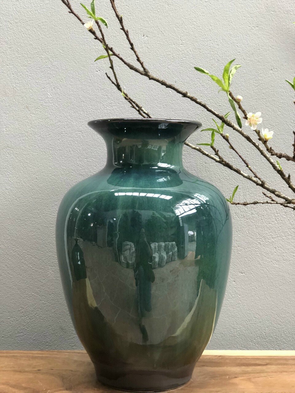 BỘ LỌ HOA LOE MIỆNG MEN HỎA BIẾN: