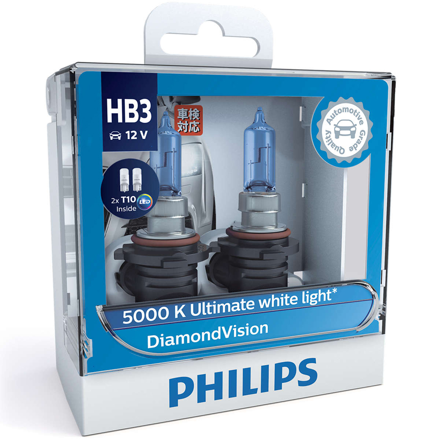 Hộp 2 Bóng Đèn Pha Xe Hơi Philips DiamondVision HB3 9005DVSL 12V 65W 5000K - Hàng Chính Hãng