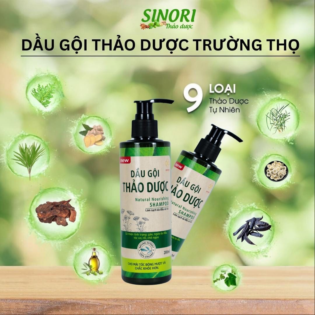 DẦU GỘI THẢO DƯỢC SINORI LÀM SẠCH GÀU NGỨA DA ĐÀU CẢI THIỆN RỤNG TÓC 200ML