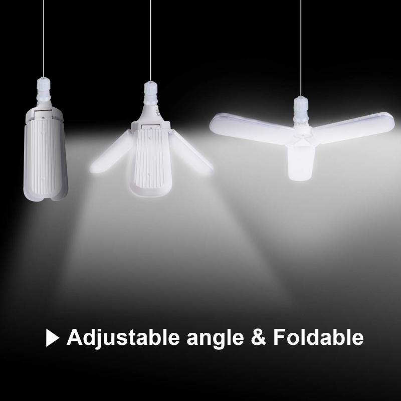 30/40W Đèn LED Nhà Để Xe Có Thể Gập Lại Biến Dạng Ốp Trần Siêu Sáng Chiếu Sáng Công Nghiệp Cho Nhà Kho Hội Thảo Đèn E27