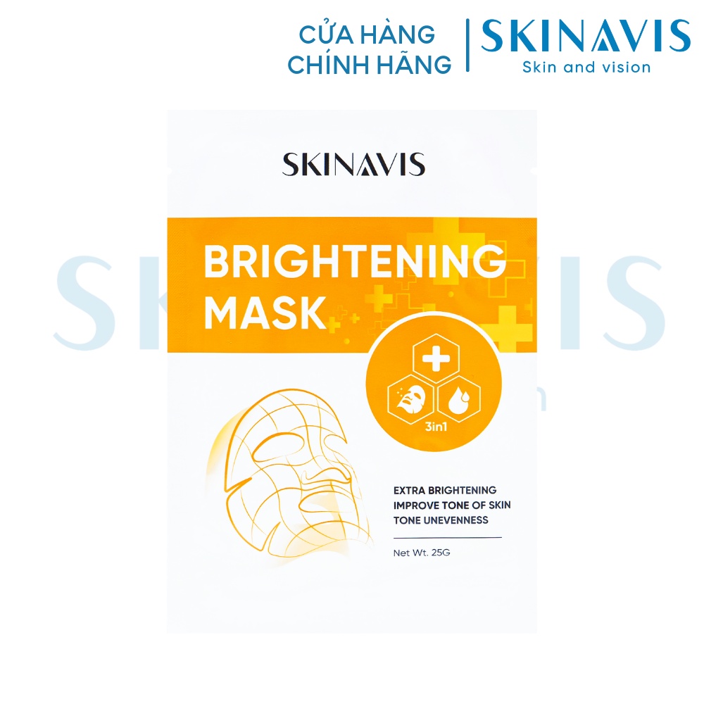 Mặt nạ cấp ẩm trắng da mờ thâm Skinavis Brightening Mask - 10 miếng