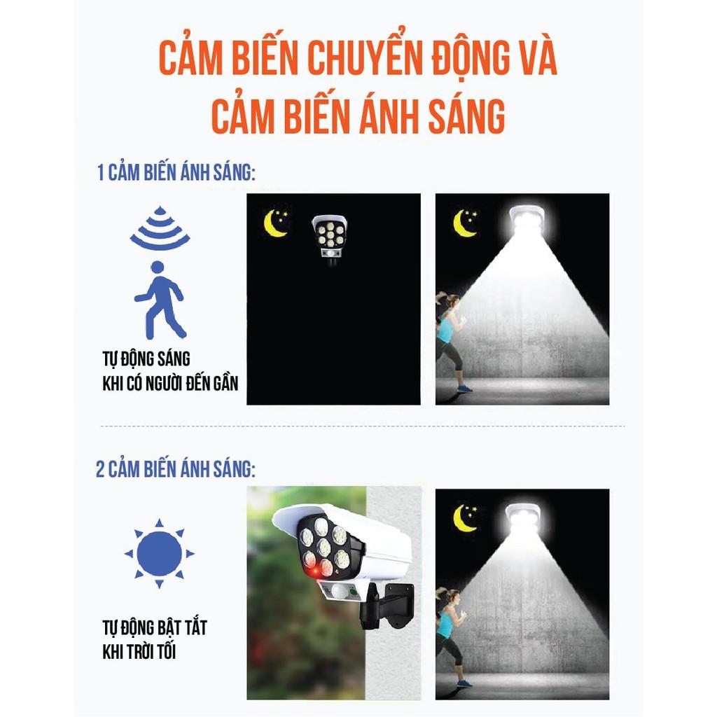 Đèn năng lượng mặt trời cảm ứng tự động BẬT TẮT có điều khiển - Giả camera chống trộm