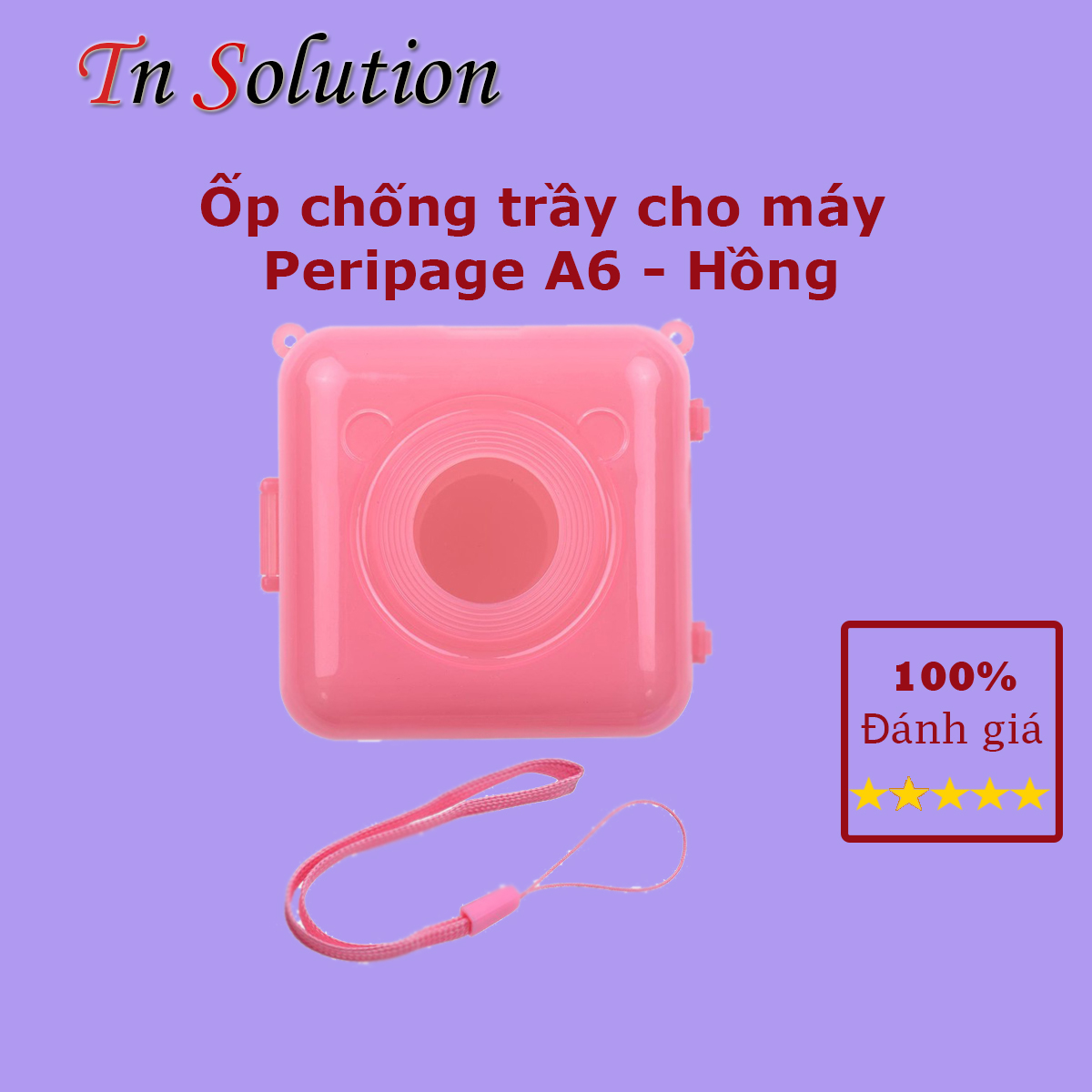 Ốp bọc cho máy in mini nhiệt cầm tay bluetooth peripage A6 có dây đeo chống bụi, chống trầy xước