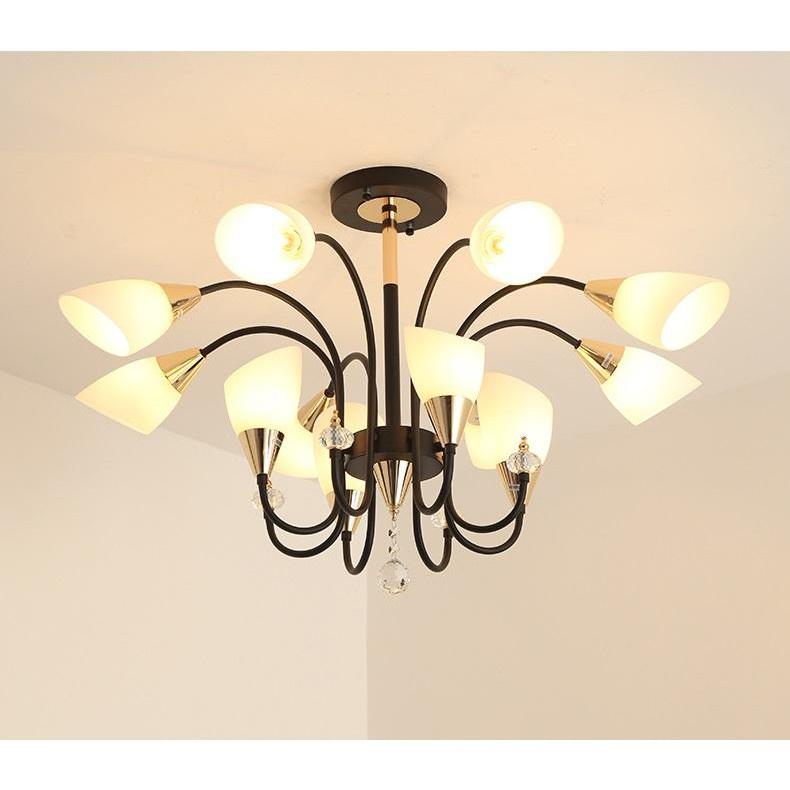 Đèn chùm vintage hiện đại cao cấp 12 , 15 tay kèm bóng led chuyên dụng