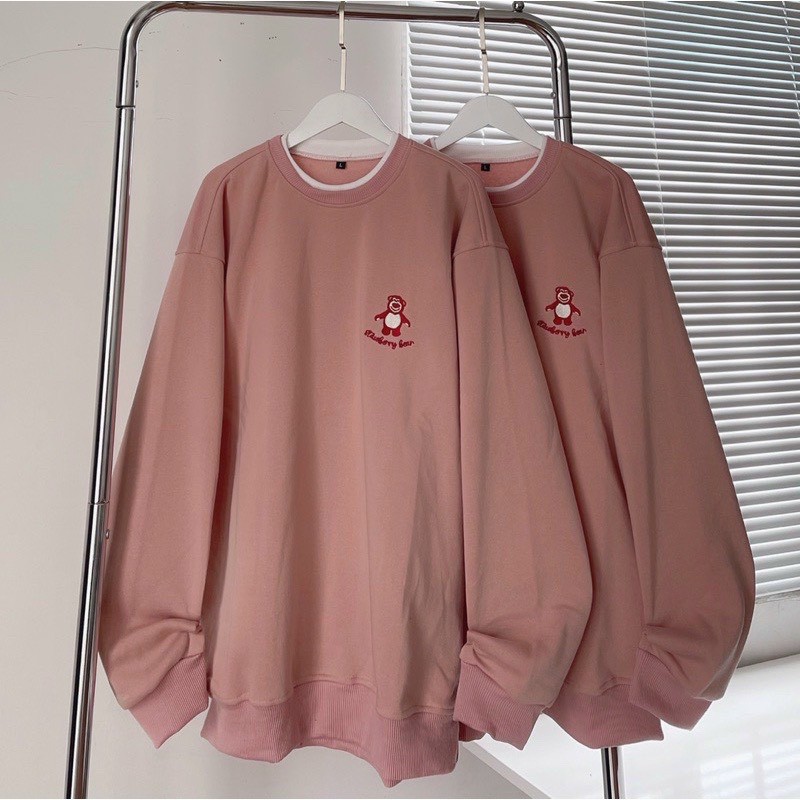 Áo nỉ hoodie, sweater nam nữ - áo sweater nỉ cổ tròn hổ pink - áo form thụng,freesize, unisex, cánh rơi chuẩn ảnh giá rẻ