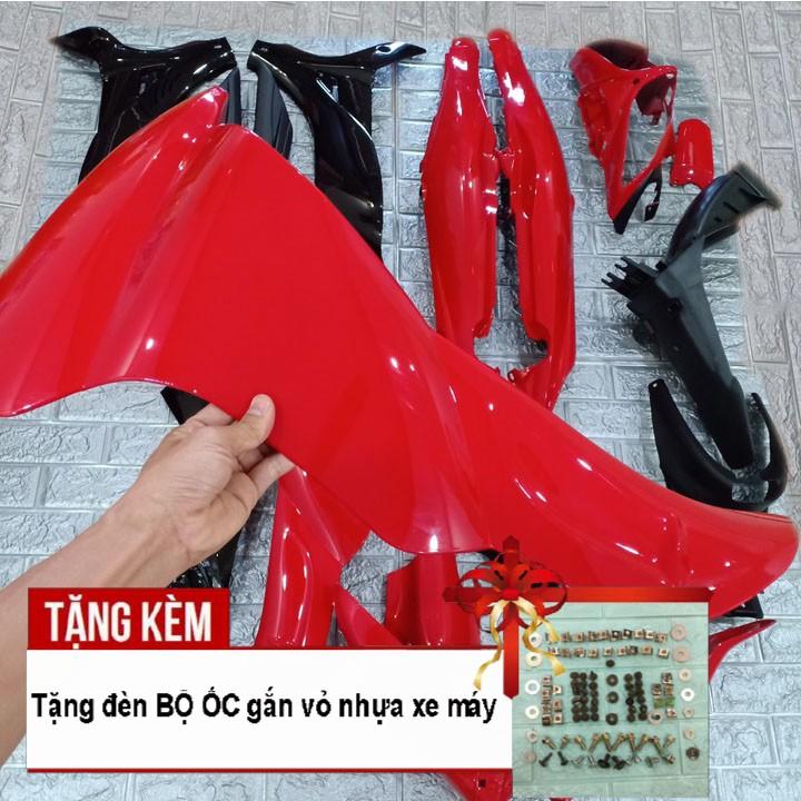 Bộ dàn áo danh cho xe dành cho Jupiter MX màu ĐỎ - Tặng kèm bộ ốc theo xe