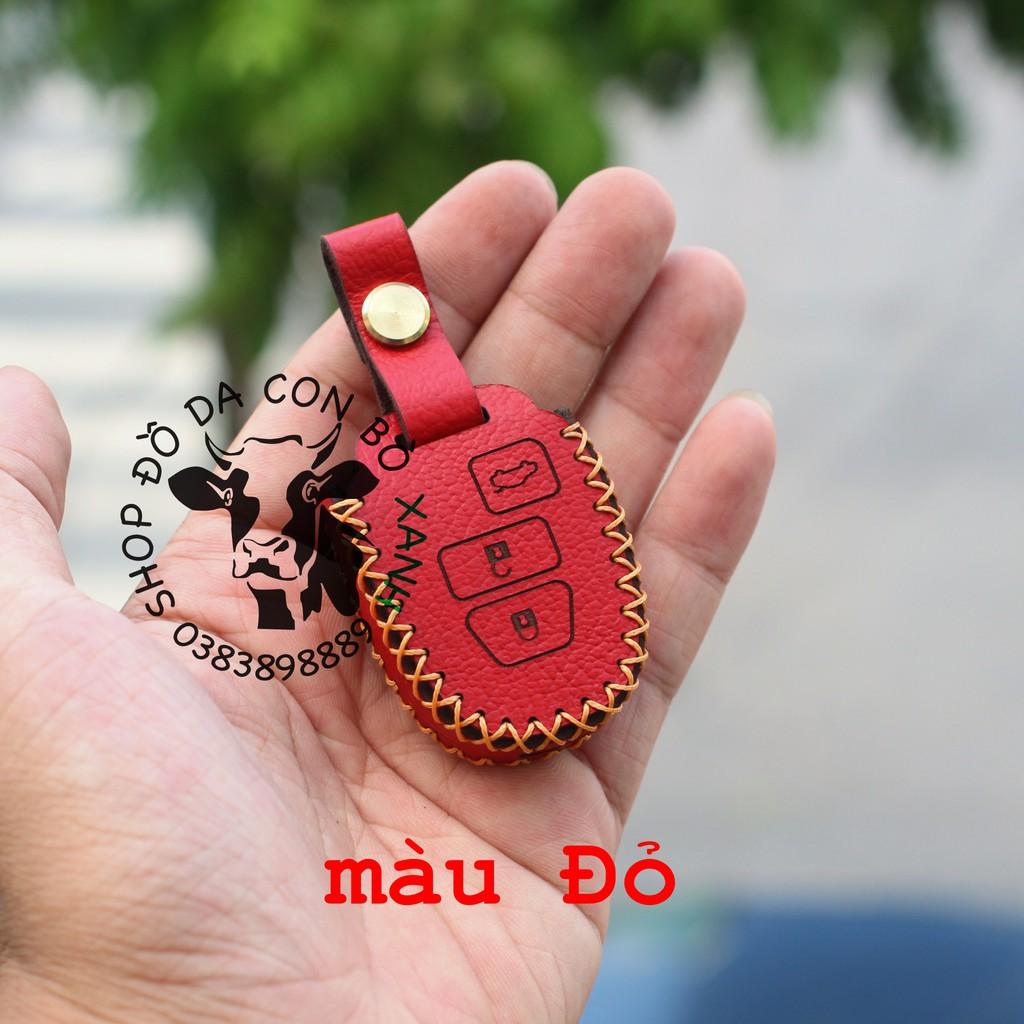 Bao da dành cho Chìa Khoá Toyota Vios, Yaris 2015 Handmade Da Thật 003