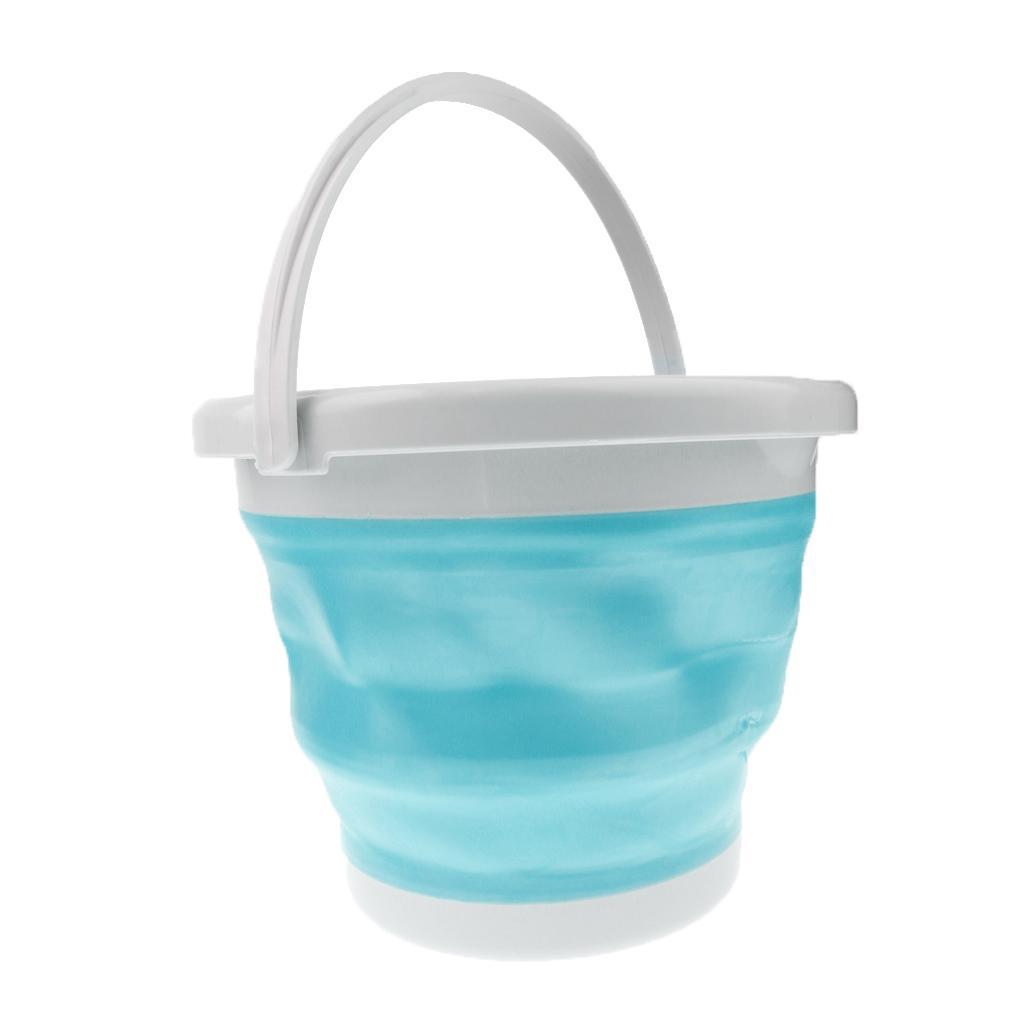 Foldable Water Bucket Fishing Tackle Pail Minnow Bait Lure Container 10L