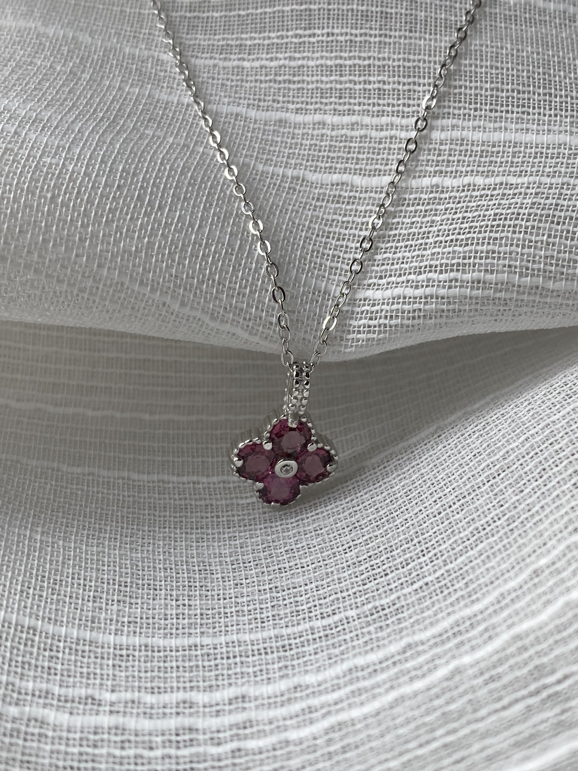 Set Dây Chuyền Đính Đá Garnet thiên nhiên (M0255) - MOON Jewelry