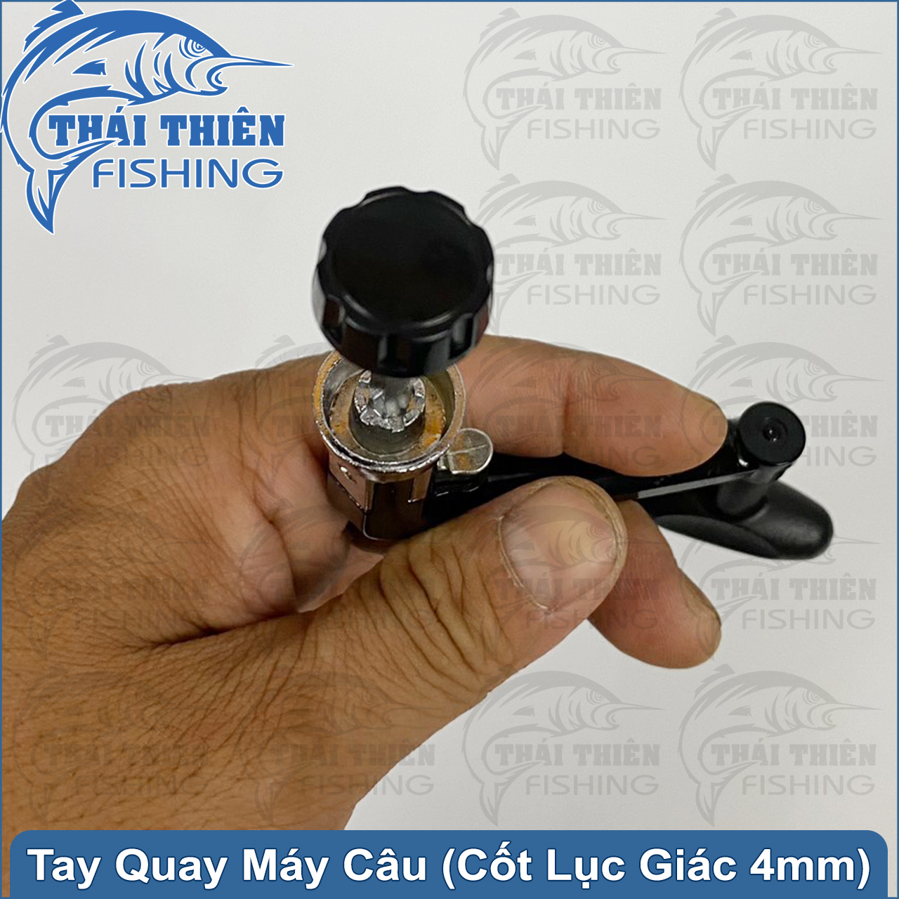 Tay Quay Máy Câu Cá Nhựa Đen Gập Gọn