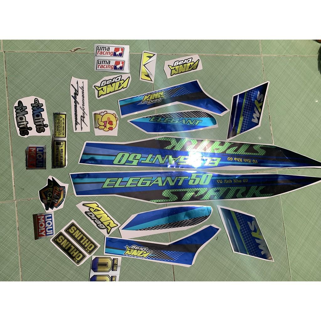 Tem elegant spark xanh crom