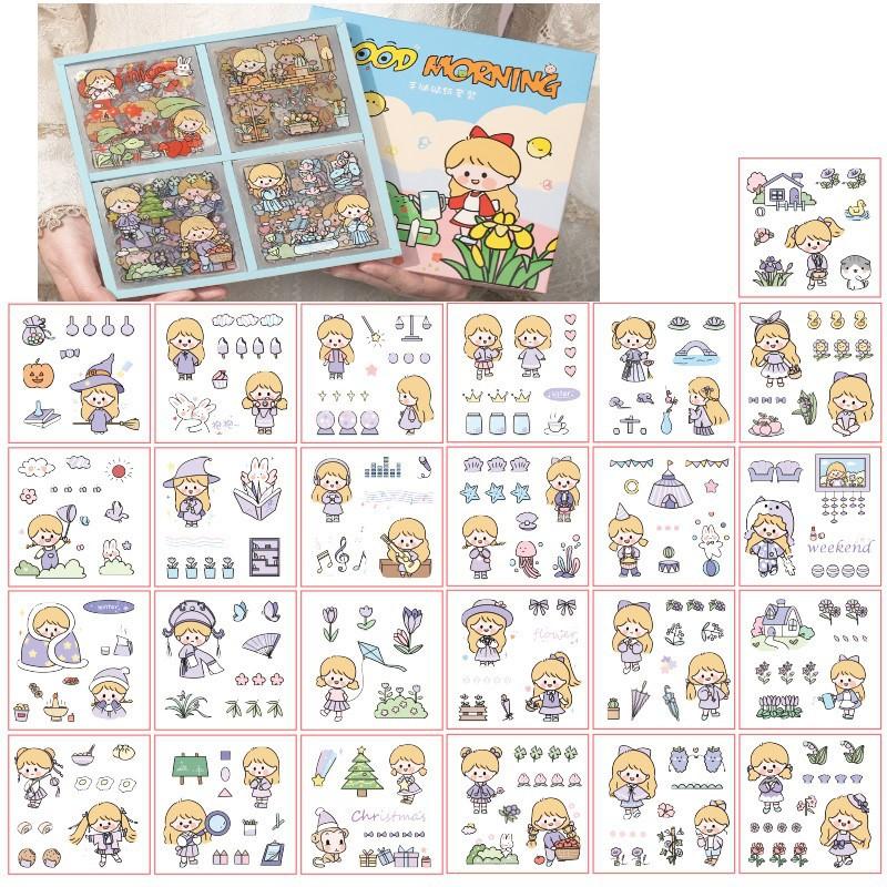 Sticker Cute Hộp 100 Tấm Anime Bắt Mắt Trang Trí Sổ Tay Vở Góc Học Tập Dán Điện Thoại Mũ Hoặc Vali Siêu Đáng Yêu