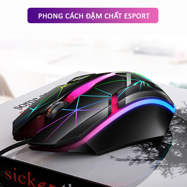 Chuột gaming máy tính có dây cho game thủ SIDOTECH G6 Pro có LED RGB / Con lăn 3D / Thiết kế công thái học / cảm biến nhạy / phong cách độc lạ đẹp mắt chuyên dụng chơi game và làm việc phổ thông - Hàng Chính Hãng