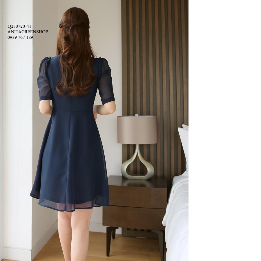 Q270720 ĐẦM SƠ MI NỮ PHỐI NƠ