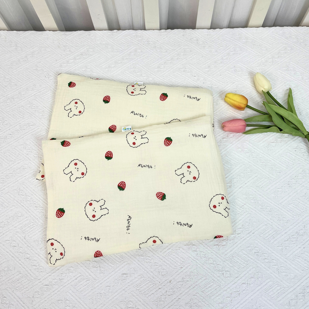 Gối Đầu Cho Bé Sơ Sinh BAFABY Vải Xô Muslin An Toàn Thấm Hút Tốt Họa Tiết Động Vật Đáng Yêu 348
