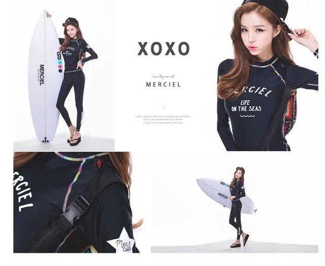 Bikini tay dài quần dài Merciel đen