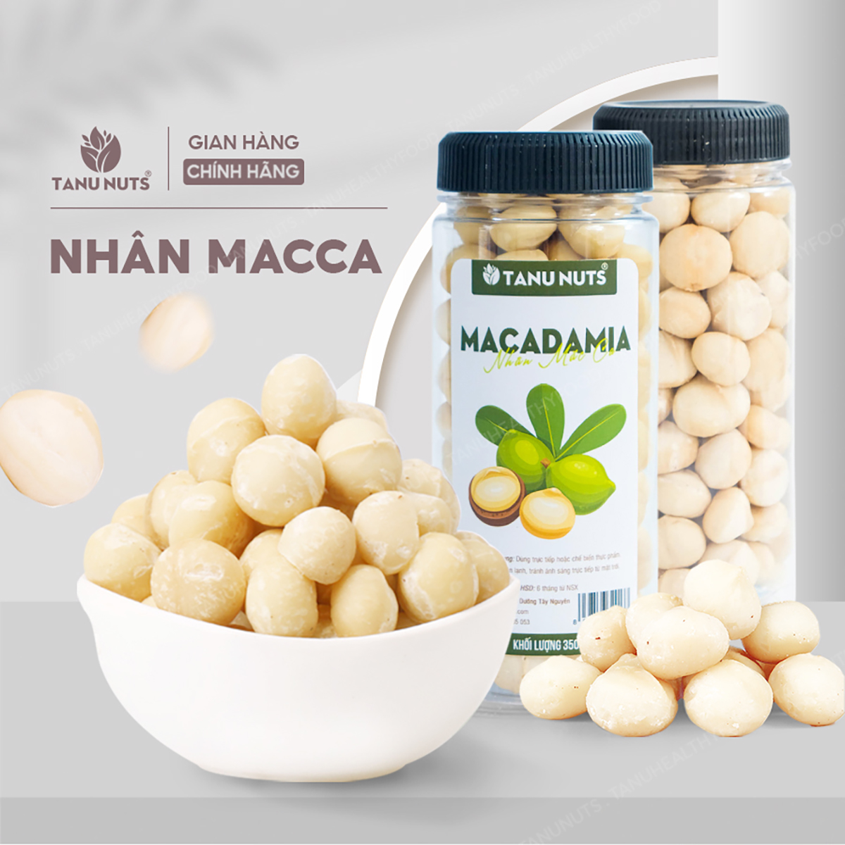 Hạt macca tách vỏ TANU NUTS, mắc ca nhân Tây Nguyên hạt ngũ cốc tốt cho bà bầu