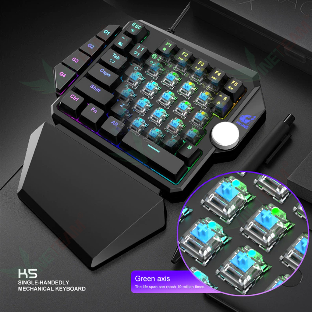 Bàn Phím Cơ VINETTEAM ZIYOULANG K5 39 Phím Hỗ Trợ MACRO Blue Switch RGB Chơi Game Pubg Mobile, Rules Of Survival, Free Fire Trên Điện Thoại, Máy Tính Bảng, Laptop Và PC - Hàng Chính Hãng