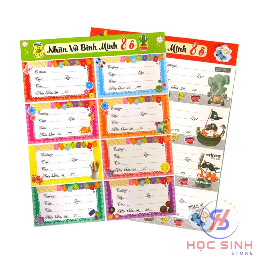 Bộ 24 Cái Nhãn Vở Decal Bình Minh Có Keo Sẵn Dễ Thương ( Giao mẫu ngẫu nhiên )