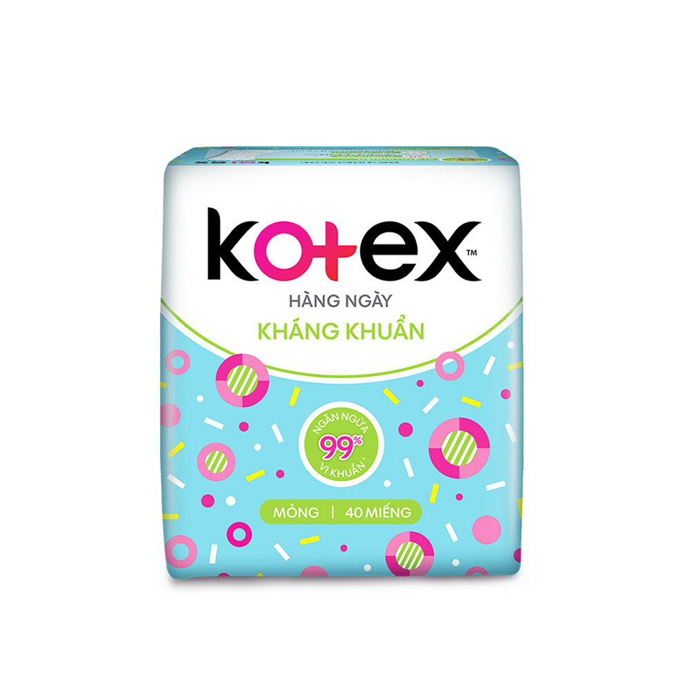 Combo 4 Gói BVS Kotex hằng ngày kháng khuẩn (40 miếng/gói)