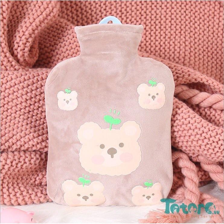 Túi chườm lông mịn 2 lớp Gấu Mầm - 900ml