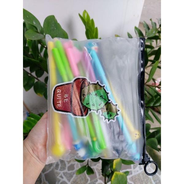 Combo 10/20 cây bút gel mực xanh, tím cute siêu dễ thuơng dành cho bé học sinh tiểu học,sinh viên,nhân viên văn phòng.