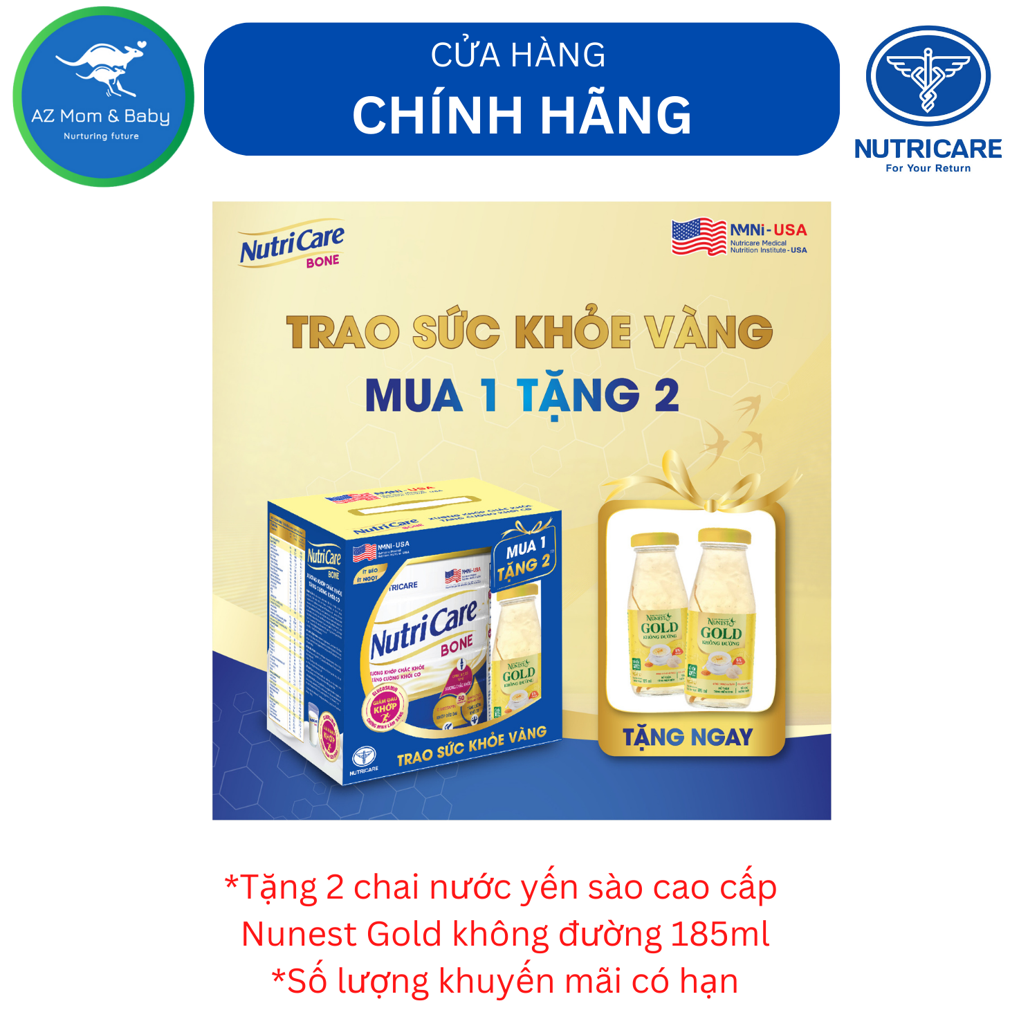 Sữa Bột Nutricare Bone Phòng Loãng Xương Cải Thiện Xương Khớp 400G, 900G - 900G