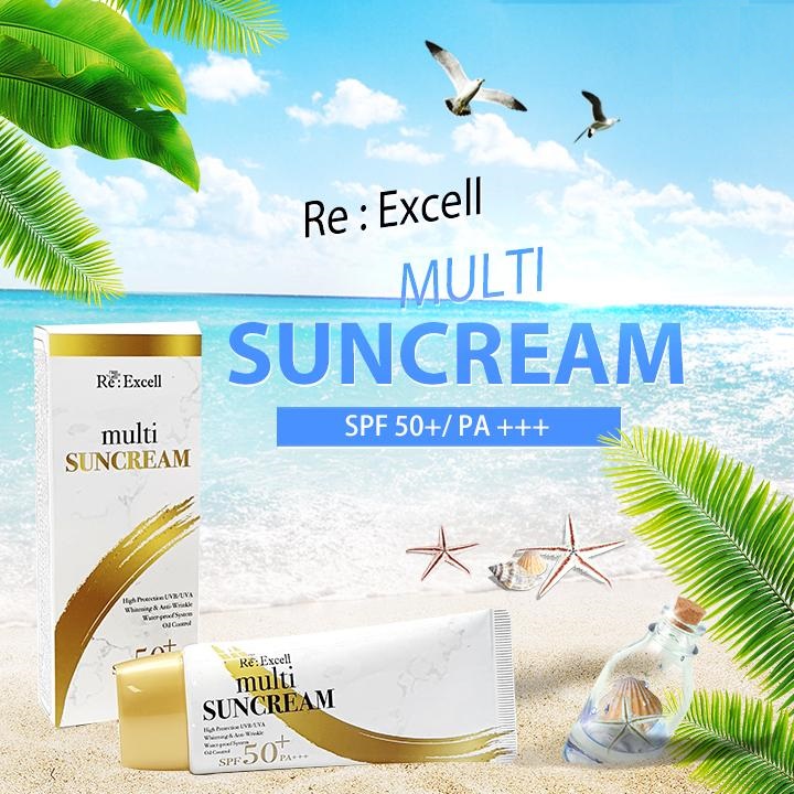 Combo 7 hộp Kem Chống Nắng Re:Excell Multi Sun Cream SPF 50+/ PA+++ sản phẩm nhập khẩu chính ngạch Hàn Quốc