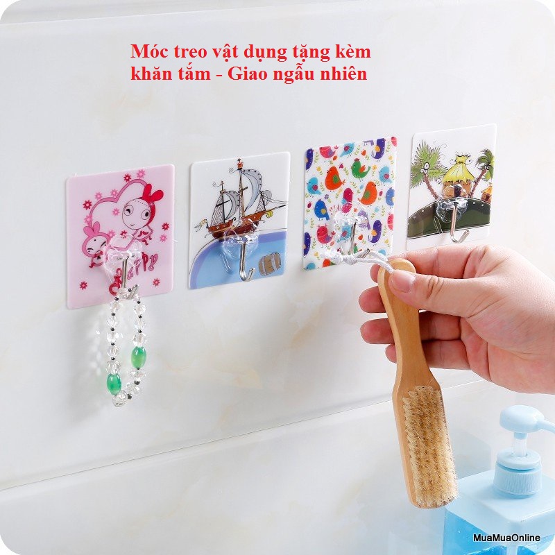 Khăn tắm cao cấp  san hô mềm mại, thấm hút 70x140 cm - Tặng kèm móc treo vật dụng - Giao Màu Ngẫu Nhiên