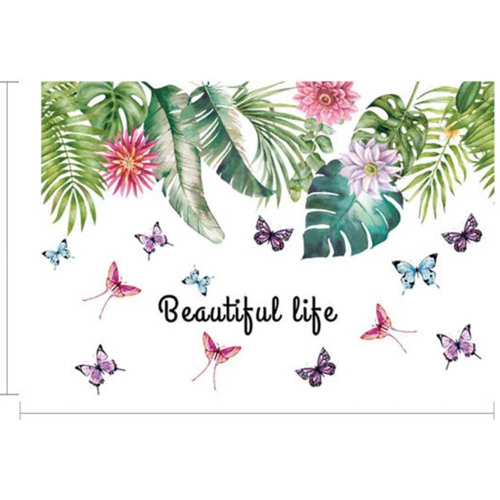 Decal giàn hoa lá nhiệt đới