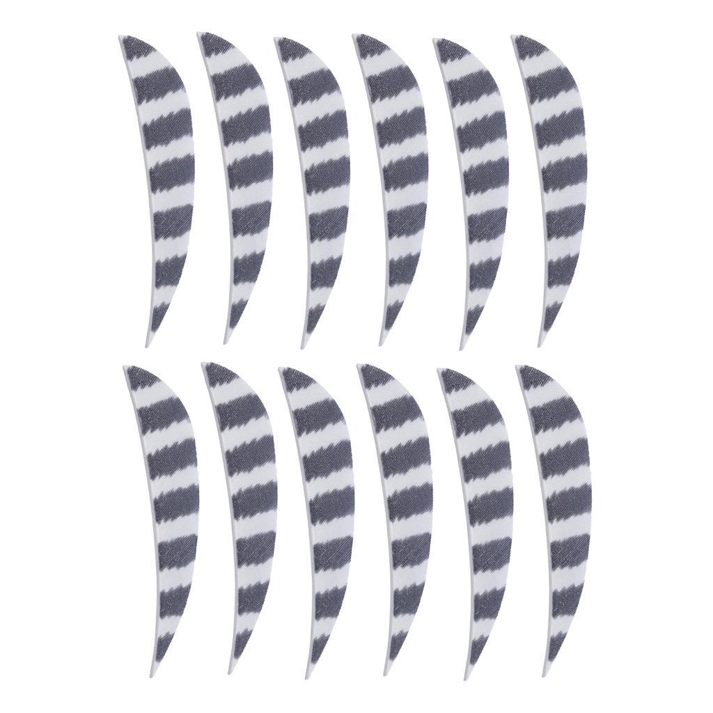 12 Pieces Archery Arrow Vanes, Turkey Feather Vane 3 Inch Fletching for DIY Arrow Shafts, Waterdrop Shape