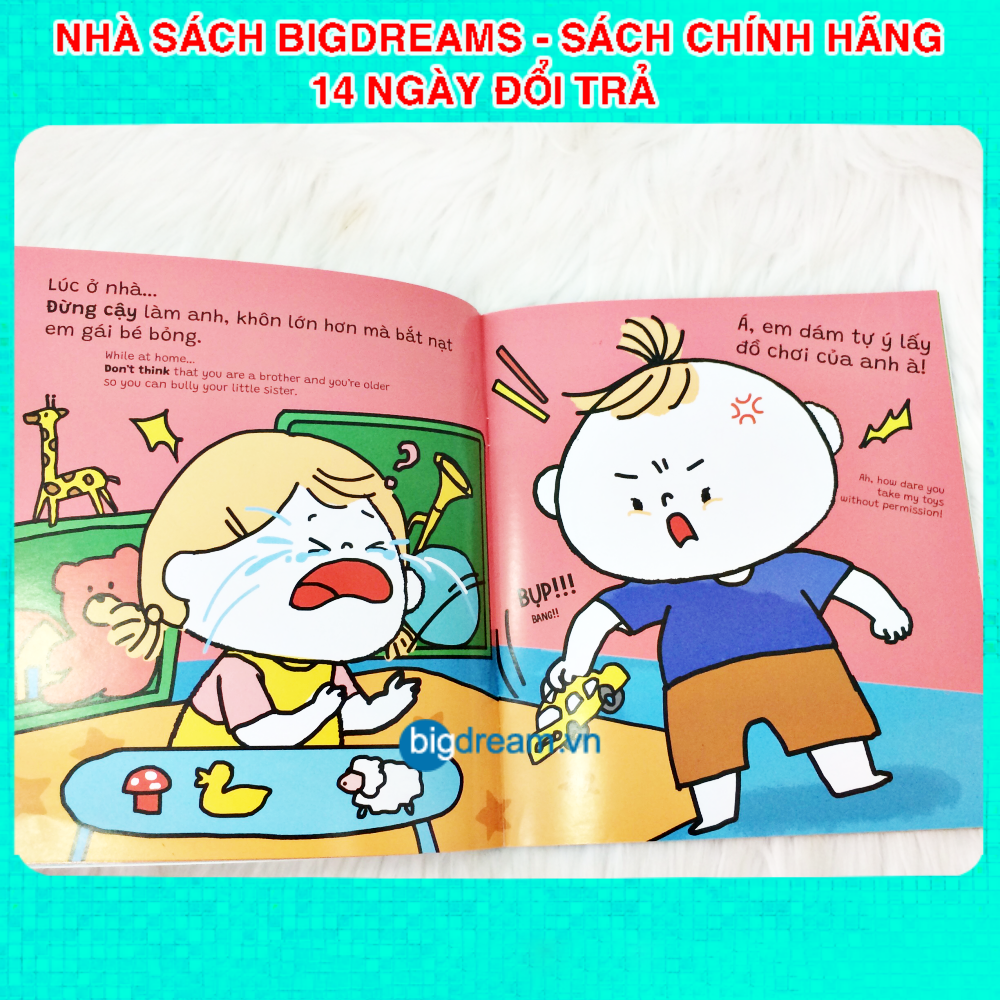 Ehon Song Ngữ Miu Bé Nhỏ Tự Tin Tỏa Sáng - Đừng bắt nạt ai cả - Miu miu tự lập Ehon kỹ năng sống