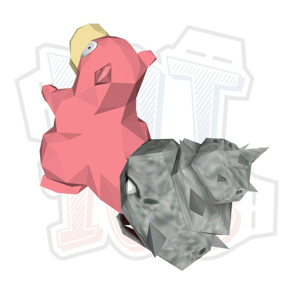 Mô hình giấy Anime Game Pokemon Slowbro