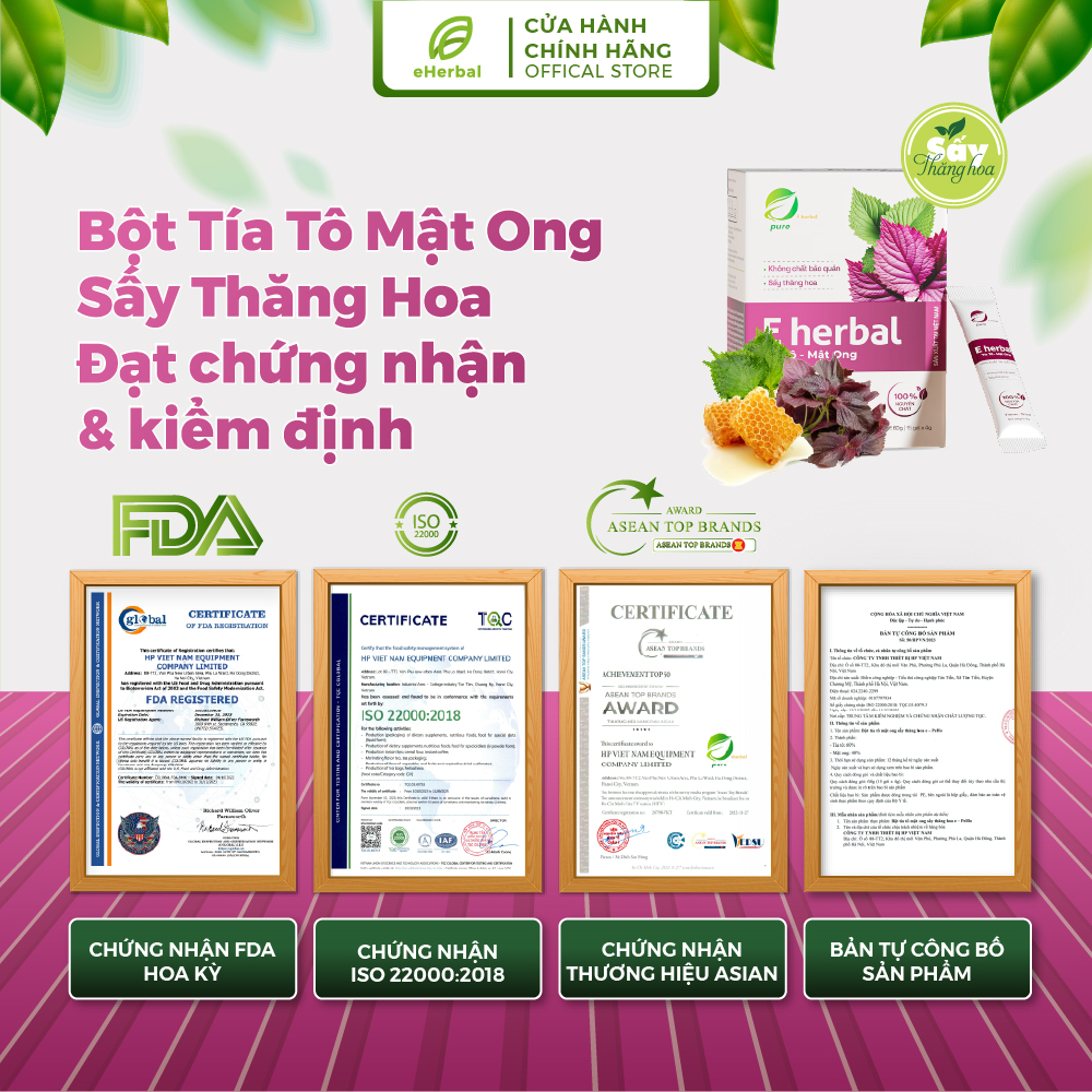 Bột Tía tô mật ong sấy thăng hoa