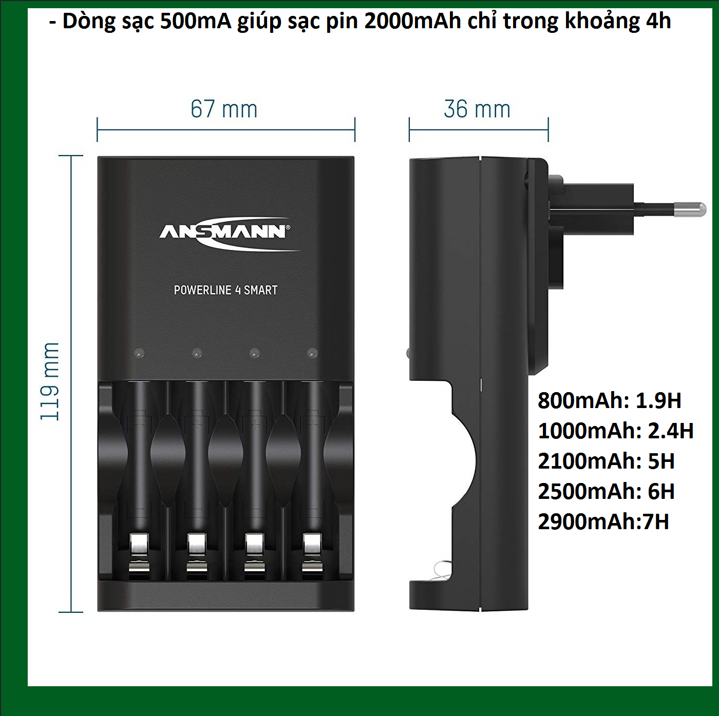 BỘ SẠC PIN AA, AAA 4 SMART