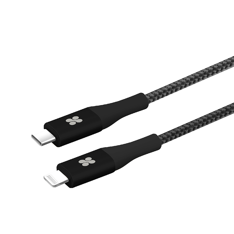 Cáp Chuyển Đổi Promate UniLink-LTC Type C Sang Apple Lightning 1.2m - Đen - Hàng Chính Hãng