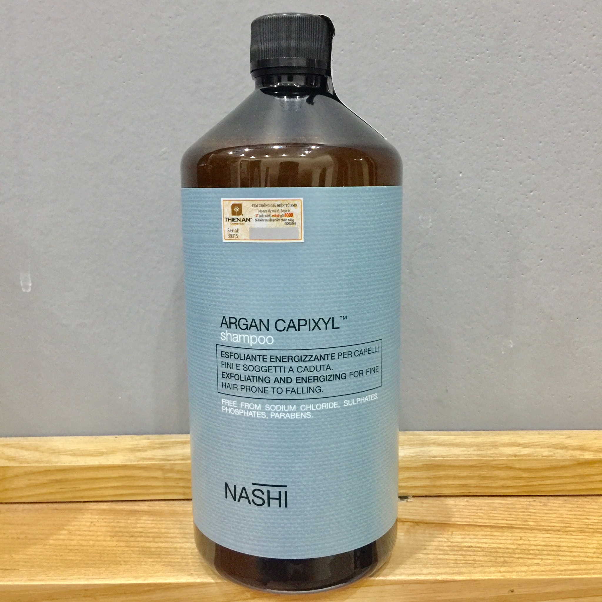 [+Tặng mũ trùm] DẦU GỘI NGĂN NGỪA RỤNG TÓC NASHI ARGAN CAPIXYL ESSENTIAL ENERGY 1000ML NEW 2022