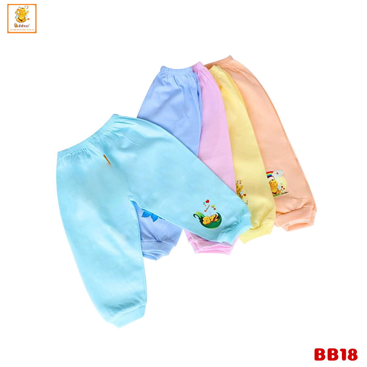 Quần dài cho bé trai, bé gái Babiboo quần cotton mềm mại , thấm hút tốt (3kg-12kg) - BB18