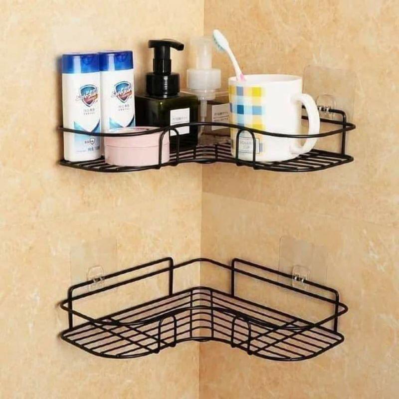 Kệ góc sắt đen dán tường