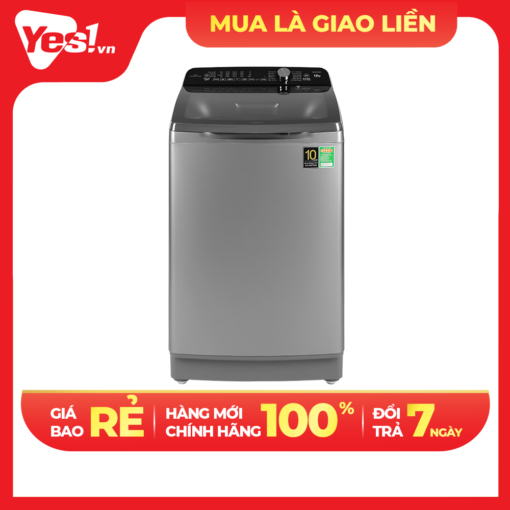 Máy giặt cửa trên Aqua 12.0Kg AQW-FR120CT(S) - Hàng chính hãng (chỉ giao HCM)