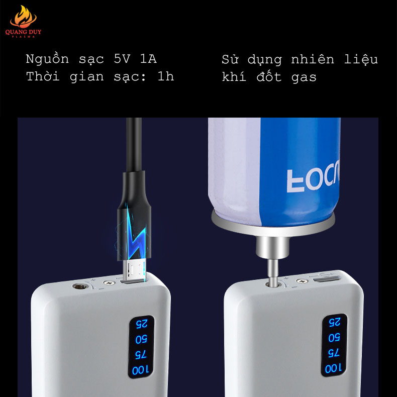 Bật lửa điện độc lạ dạ quang phát sáng 2 chế độ lửa vừa điện vừa gas sáng tạo độc đáo