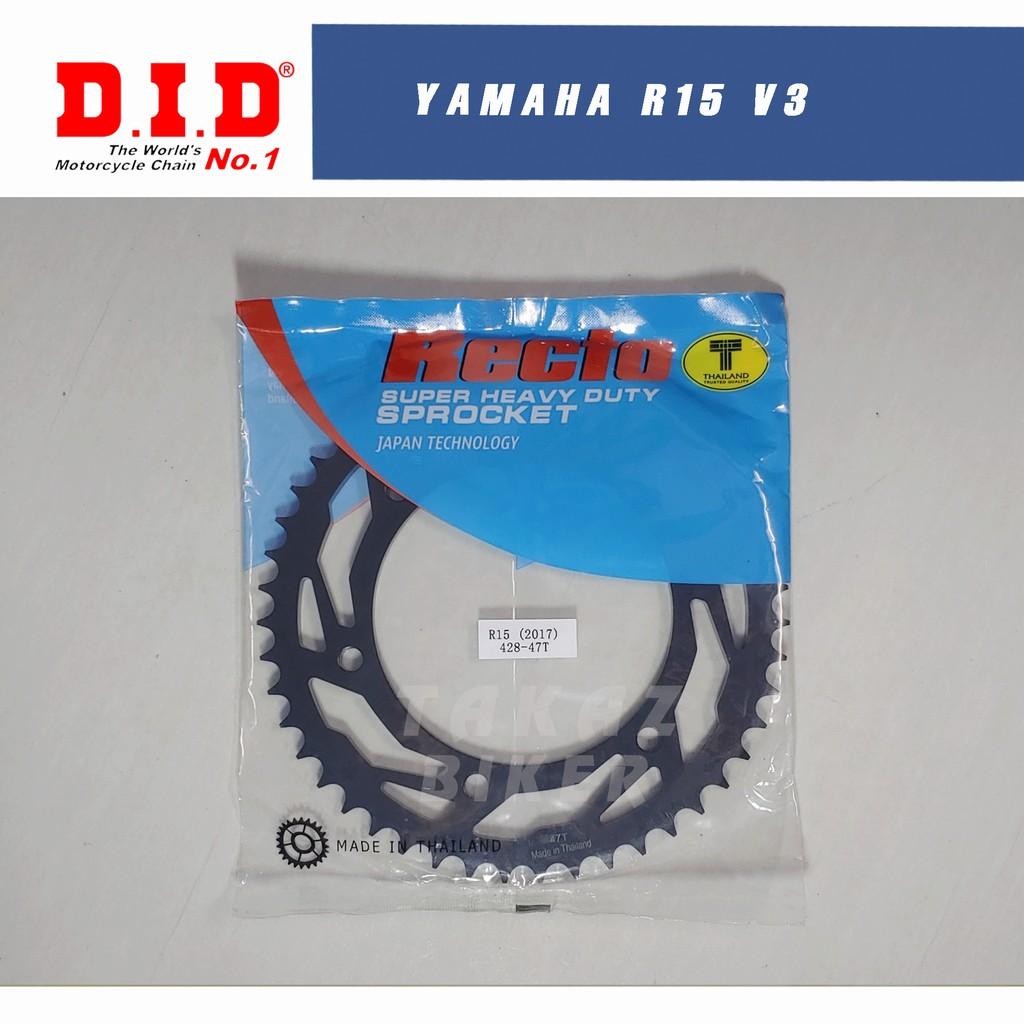 B3 Nhông Sên Dĩa 15T x 47T Recto xe Yamaha R15 V3 - Sên VIX - TFX Phốt Cao Su Hàng Thái Lan PKN
